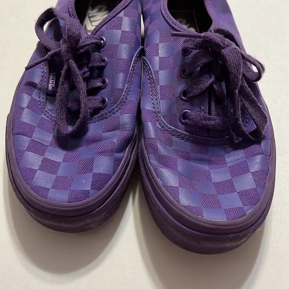 Van’s unisex purple checkerboard shoes size 6 men’s and 7.5 women’s - Picture 3 of 14